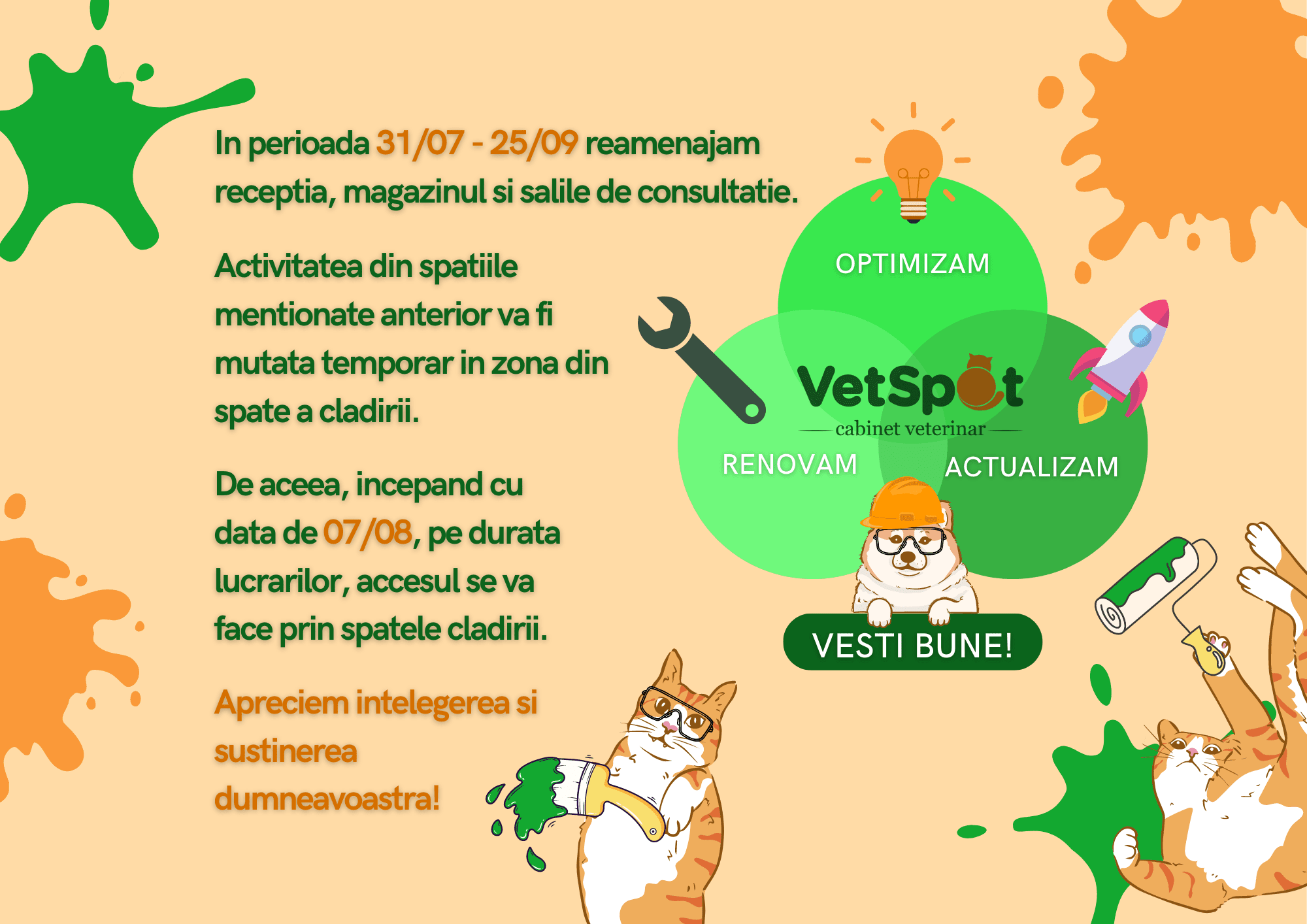 Vesti bune – optimizam, renovam si actualizam!